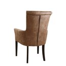 Chaise rembourre capitonne GARY-ARM Blanc Simili-cuir