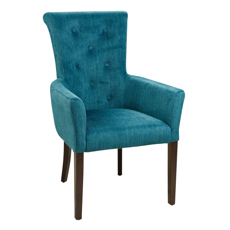 Chaise rembourre capitonne GARY-ARM Weng (Noyer fonc) Tissus