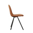 Chaise style rtro industriel  JONES assise aspect cuir vintage brun