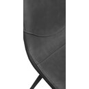 Chaise rétro industriel JONES PW assise aspect cuir vintage noir