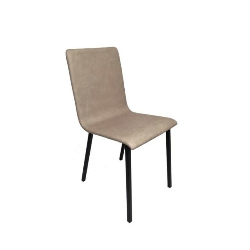 Chaise ENNIA assise aspect cuir vintage crme