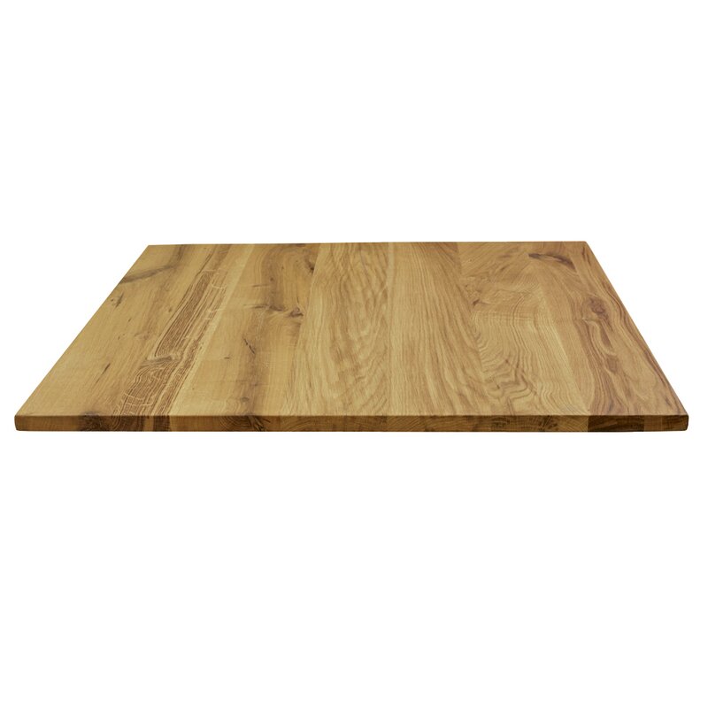 Plateau de table carré chêne massif fumé Ep. 26mm Configurable 