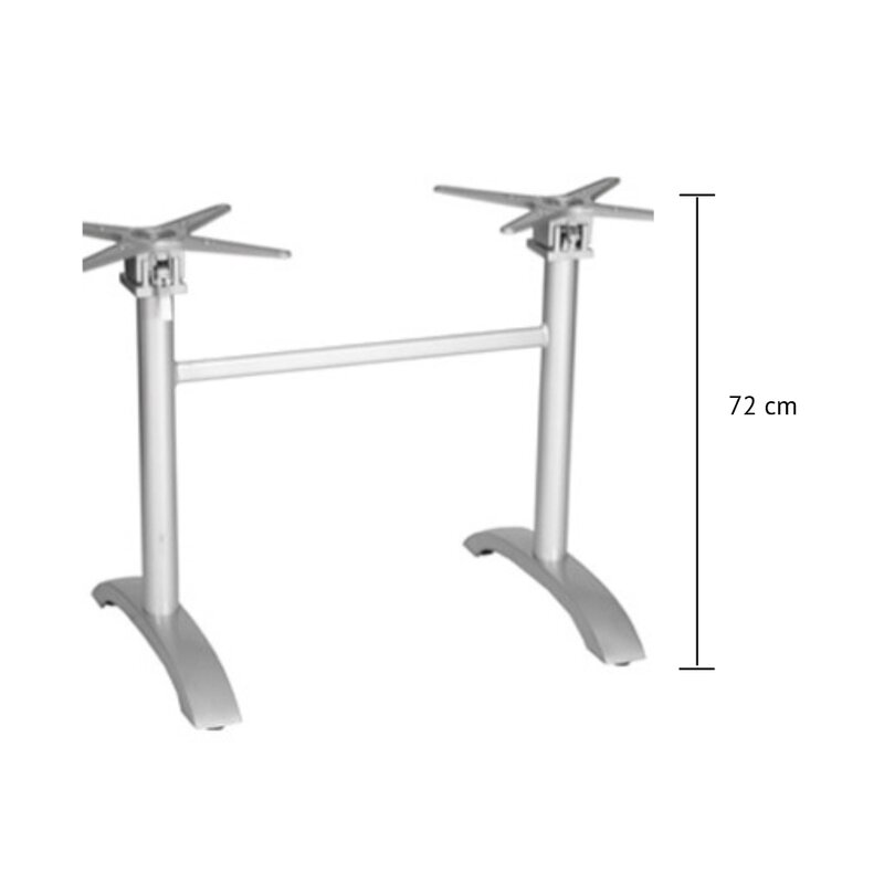 Pied de table double aluminium rabattable NEPAL DOUBLE (haut. 72 cm)
