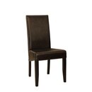 Chaise en bois teintée noyer foncé avec assise simili cuir PATIA-PLUS-S