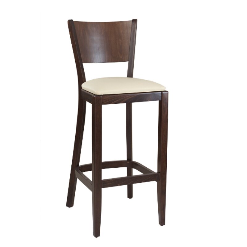 Chaise de bar bistrot en bois assise rembourre DIORA BP