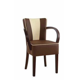 Chaise en bois rembourre TORAN A STRIPES