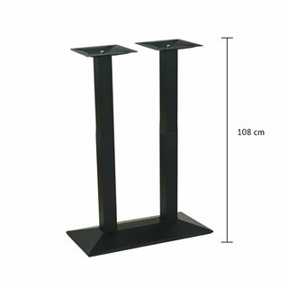 Pied de table haute double rectangulaire trapze en fonte...