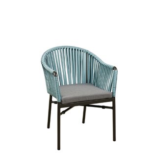 Chaise dextrieur aluminium et fibres tresses RAMILA Bleu