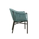 Chaise dextrieur aluminium et fibres tresses RAMILA Bleu
