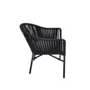 Chaise dextrieur aluminium et fibres tresses RAMILA Gris anthracite