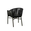 Chaise dextrieur aluminium et fibres tresses RAMILA Gris anthracite