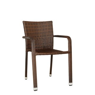 Chaise dexterieur rsine tresse BASATO brun