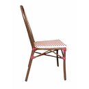 Chaise dextrieur empilable BASTO Crme et Rouge