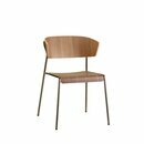 Chaise en métal et bois style rétro SCOTT LIESA-ARM Canaletto Walnut