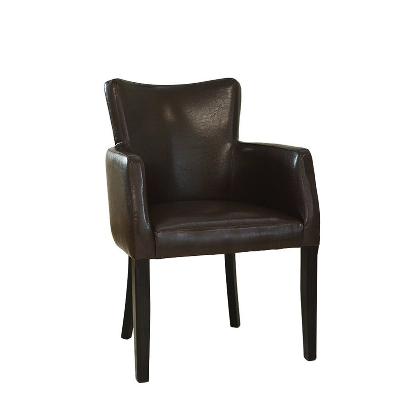 Chaise rembourre avec accoudoirs AKINA A Brun Antique