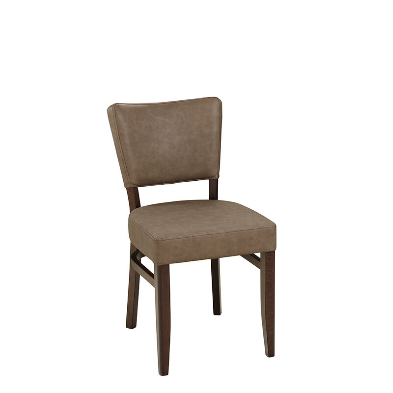 Chaise en bois rembourre AKINA-100 Brun Vintage