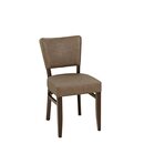 Chaise en bois rembourre AKINA-100 Brun Vintage