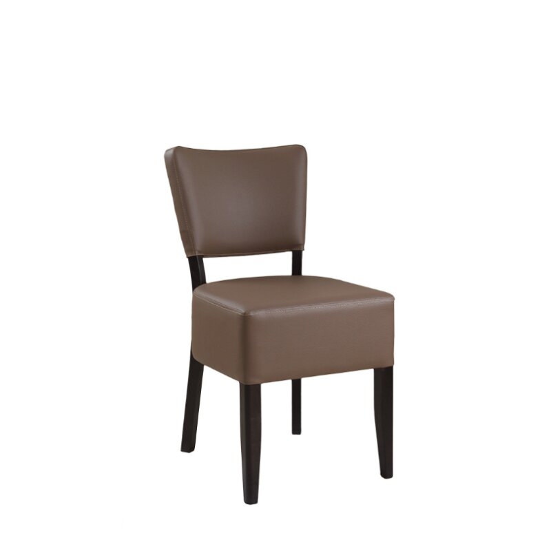 Chaise en bois rembourre AKINA Blanc Simili-cuir