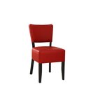 Chaise en bois rembourr�e AKINA Blanc Cuir v�ritable