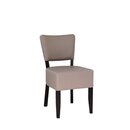 Chaise en bois rembourr�e AKINA H�tre fonc� Simili-cuir antique