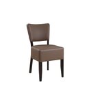 Chaise en bois rembourr�e AKINA Cerisier Cuir v�ritable