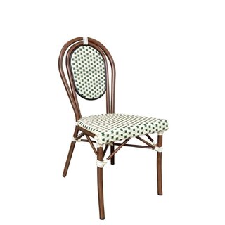 Chaise dextrieur empilable BASTO Crme et Vert