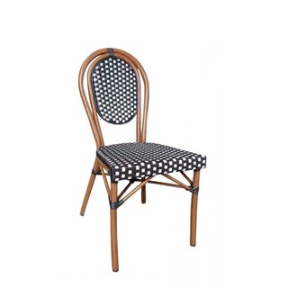 Chaise dextrieur empilable BASTO Noir et Blanc
