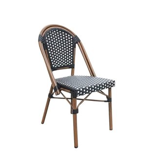 Chaise dextrieur empilable MONMARTRE Noir et Blanc