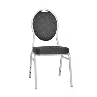 Chaise de banquet acier rembourre ALBIN 1 SI Noir et Argent