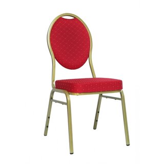 Chaise de banquet acier rembourre ALBIN 1 SI Rouge et Dor