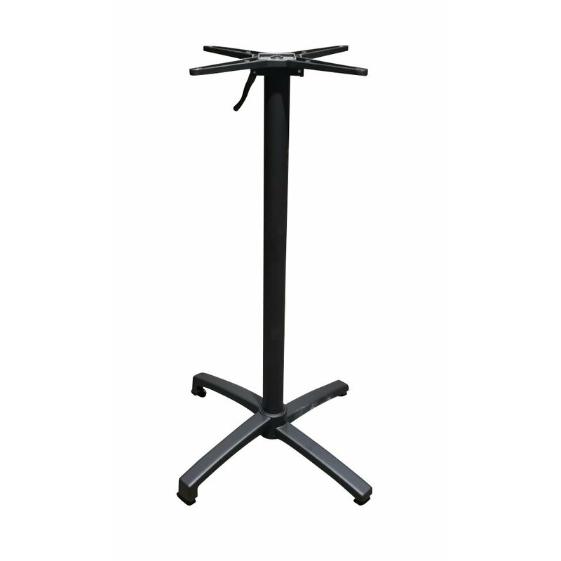 Pied de table haute rabattable aluminium noir CROSS (haut. 108 cm)