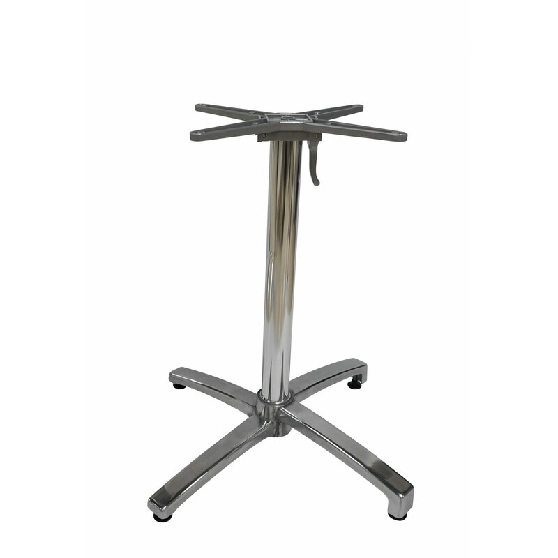 Pied de table rabattable aluminium poli CROSS (haut. 72 cm)