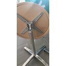 Pied de table rabattable aluminium poli CROSS (haut. 72 cm)