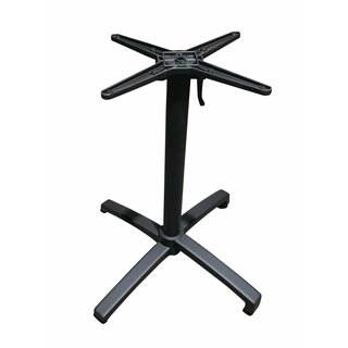 Pied de table rabattable aluminium noir CROSS (haut. 72 cm)