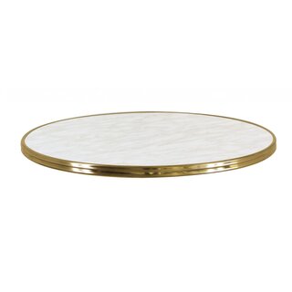 Plateau de table rond diamtre 60cm avec cerclage laiton...