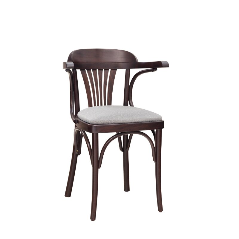 Chaise en bois avec assise rembourre BISTRO 11 P Tissus
